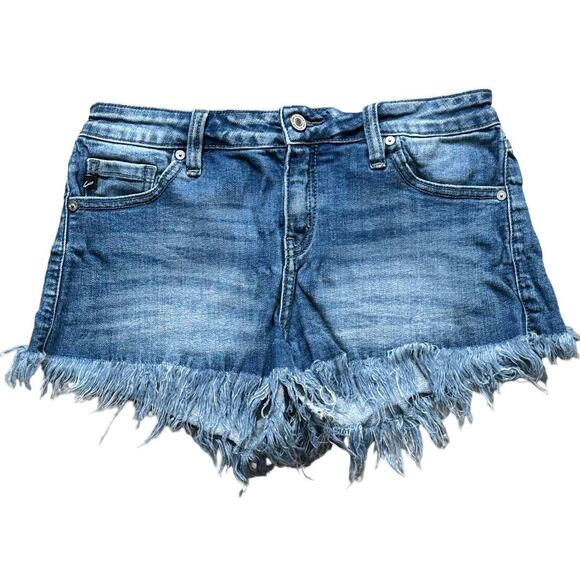 Kancan Denim Stretch Frayed Shorts Womens Medium - Picture 1 of 5